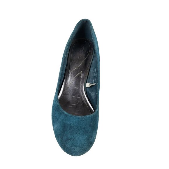 Merona Faux Suede Wedges Teal 9.5 - Picture 2 of 8